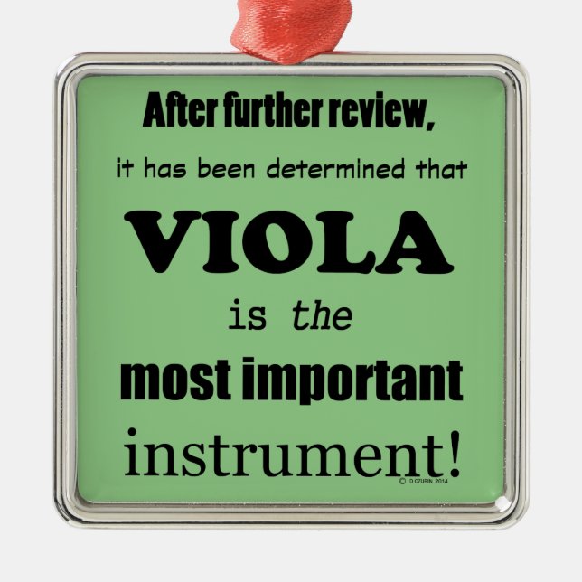 Viola Most Important Instrument Metal Tree Decoration (Front)