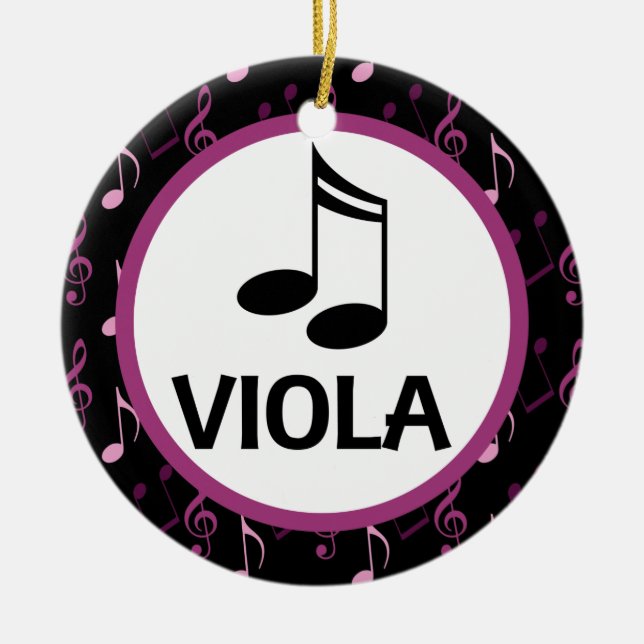 Viola Music Christmas Orchestra Ornament (Front)