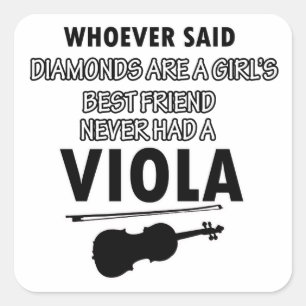 Viola music designs square sticker