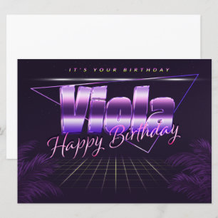 Viola Name Vorname lila retro Karte Geburtstag Card