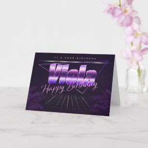 Viola Name Vorname lila retro Karte Geburtstag Card