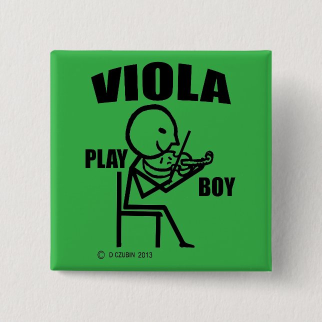 Viola Play Boy 15 Cm Square Badge (Front)