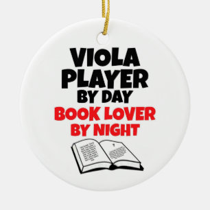 Viola Player by Day Book Lover by Night Ceramic Tree Decoration