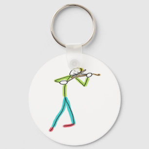Viola Playing Stickman Key Ring