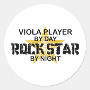 Viola Rock Star by Night Classic Round Sticker