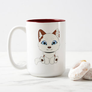 Viola Snow Dog Adorable Cartoon Pet Gift for Dog Two-Tone Coffee Mug
