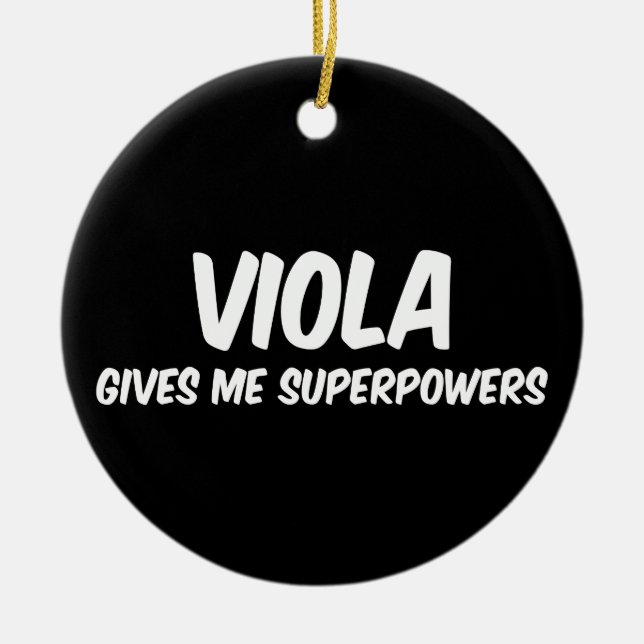 Viola Superpowers Funny Superhero Music Ceramic Tree Decoration (Front)