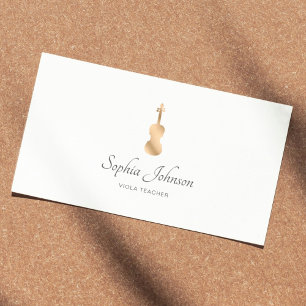 Viola Teacher Gold Professional White Business Card