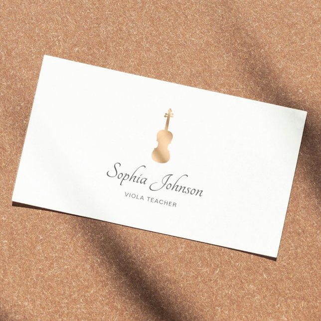 Viola Teacher Gold Professional White Business Card (Creator Uploaded)