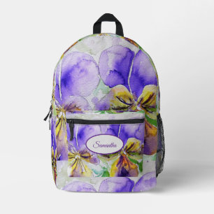 Viola Violas Purple Watercolor Girls Backpack
