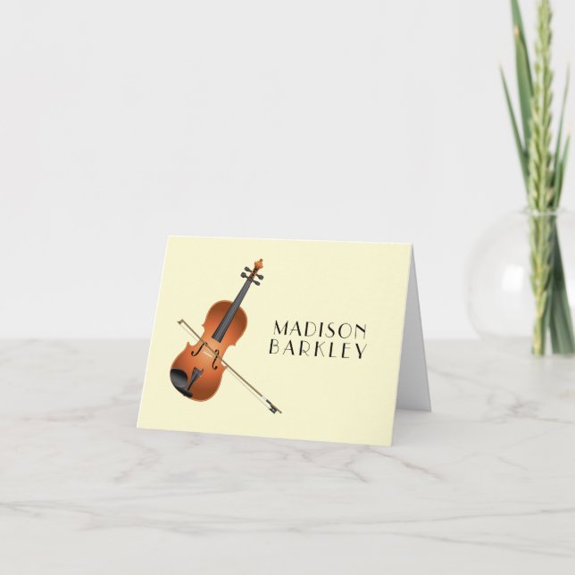 Viola Violin Music Teacher Musician Note Card (Front)