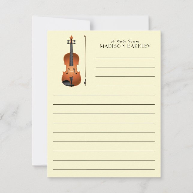 Viola Violin Music Teacher Musician Thank You Card (Front)