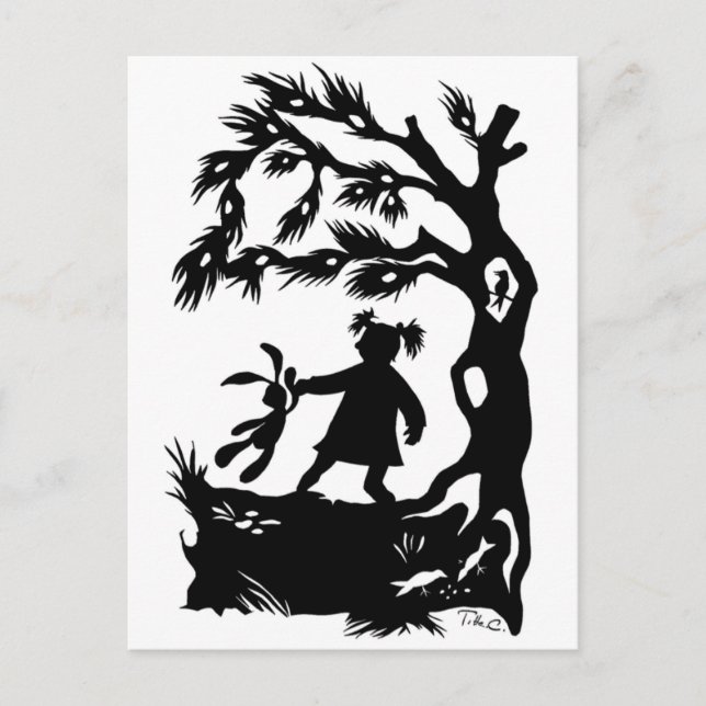 Viola with rabbit postcard (Front)