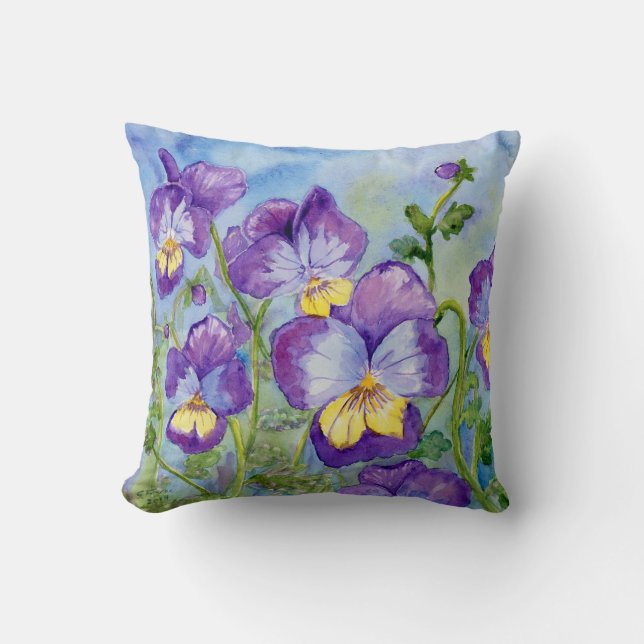 "Violas" Accent Pillow (Front)