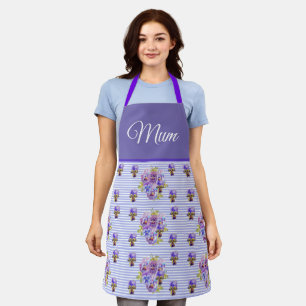 Violas Floral Purple Viola Violet Pattern Mum Apro Apron