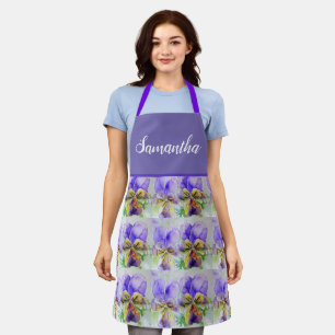 Violas Floral Purple Yellow Viola Violet Pattern A Apron