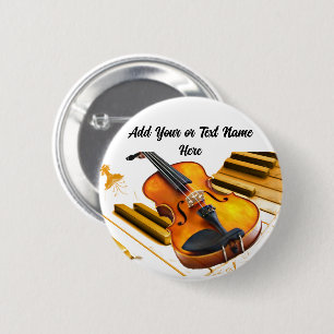 Violen-Strings and Keys_ 6 Cm Round Badge