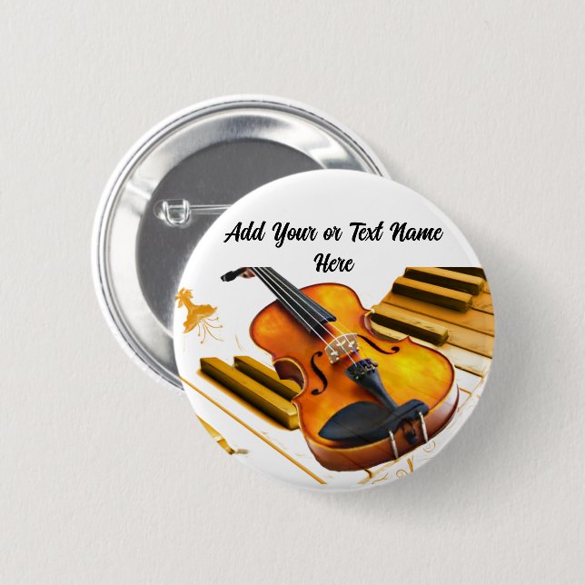 Violen-Strings and Keys_ 6 Cm Round Badge (Front & Back)