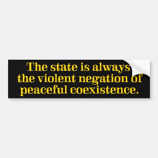 Violent Negation of Coexistence Bumper Sticker (Front)