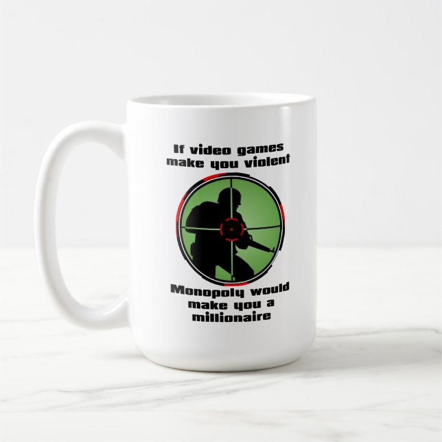 Violent Video Games Funny Mug (Left)