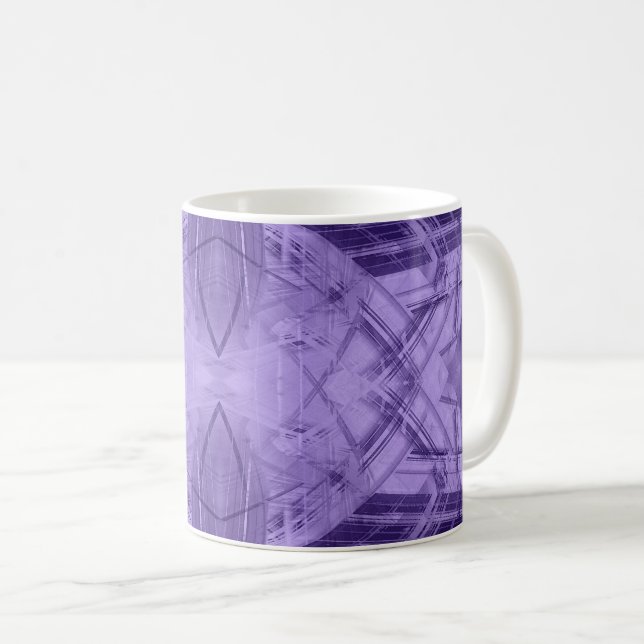 Violet abstract pattern coffee mug (Front Right)