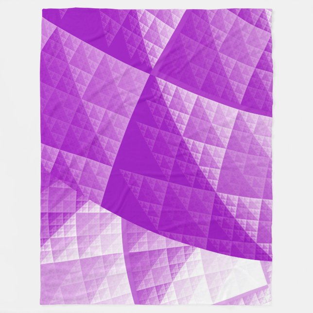 Violet abstract pattern fleece blanket (Front)