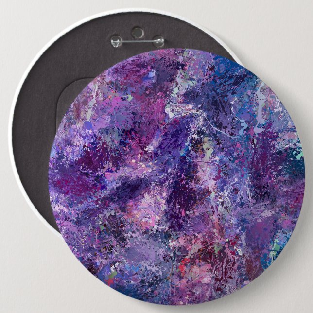 Violet abstraction 6 cm round badge (Front & Back)