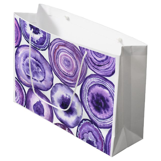 Violet agate pattern large gift bag (Front Angled)