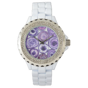 Violet agate pattern watch