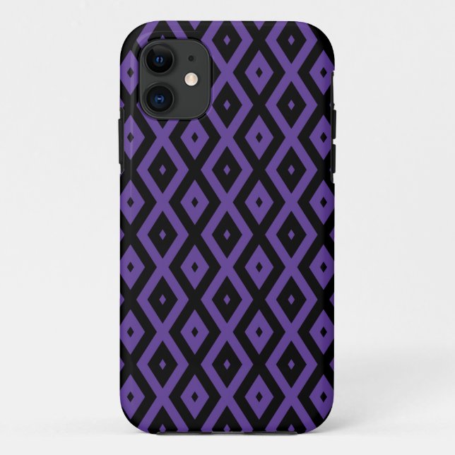 Violet and black diamond pattern Case-Mate iPhone case (Back)