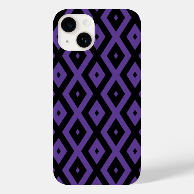 Violet and black diamond pattern Case-Mate iPhone case (Back)
