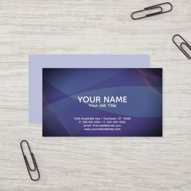 Violet and Blue Abstract Generic Adaptable Business Card (Front/Back In Situ)