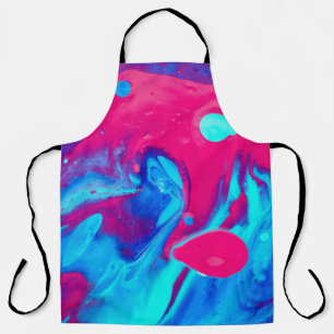 Violet and blue abstract painting apron