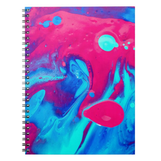 Violet and blue abstract painting notebook (Front)