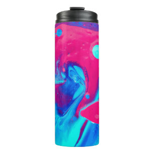 Violet and blue abstract painting thermal tumbler