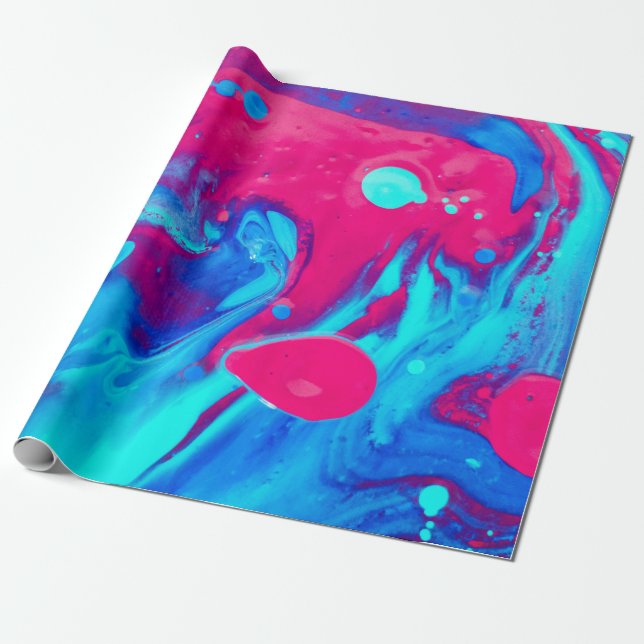Violet and blue abstract painting wrapping paper (Unrolled)