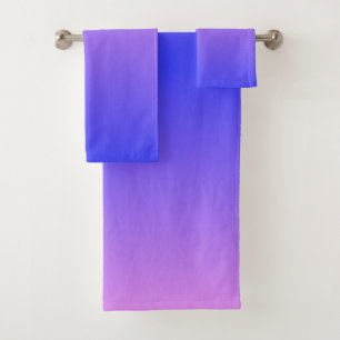 Violet and Blue Gradient Bath Towel Set