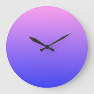 Violet and Blue Gradient  Large Clock
