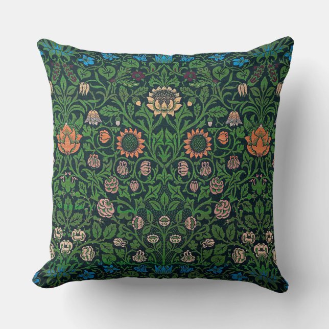 Violet and Columbine, William Morris Cushion (Front)