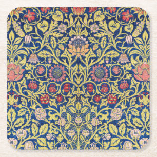 Violet and Columbine, William Morris Square Paper Coaster