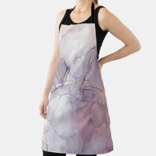 Violet and Gold Marble Apron