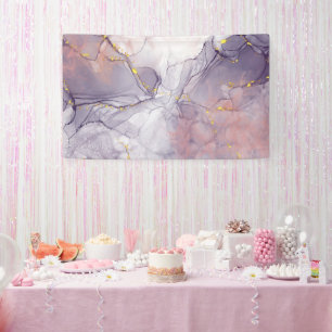 Violet and Gold Marble Banner