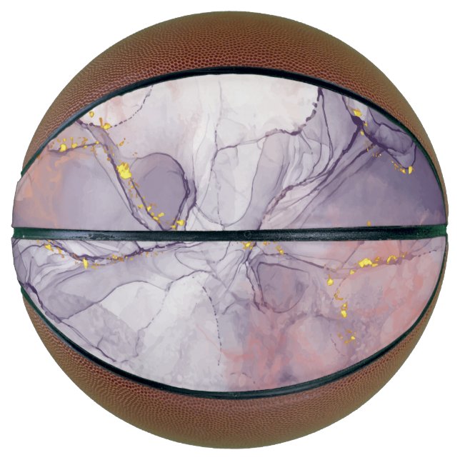 Violet and Gold Marble Basketball (Front)