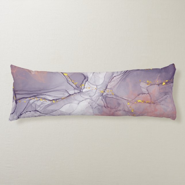 Violet and Gold Marble Body Cushion (Front)