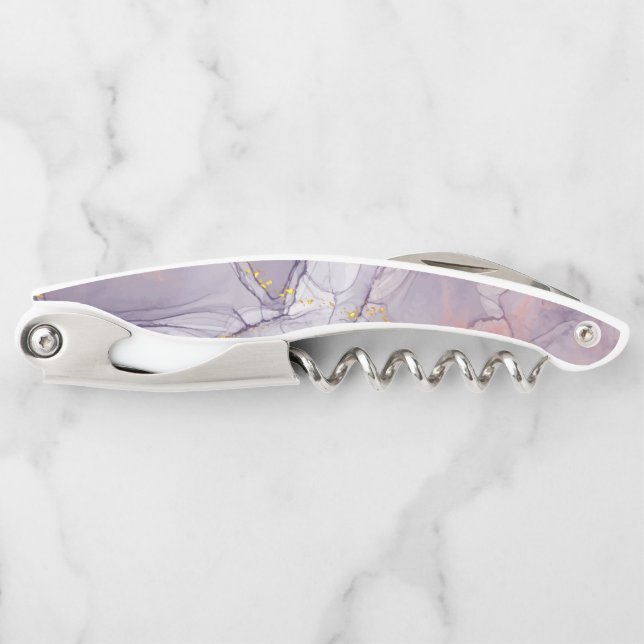 Violet and Gold Marble Corkscrew (Front)