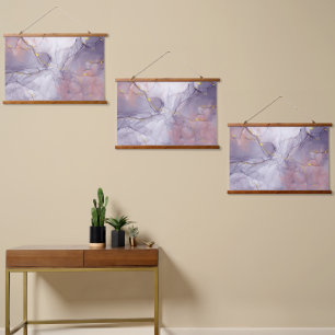 Violet and Gold Marble Hanging Tapestry