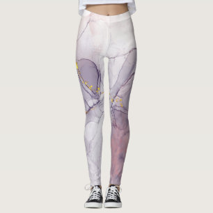 Violet and Gold Marble Leggings
