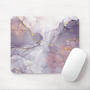 Violet and Gold Marble Mouse Mat