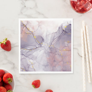 Violet and Gold Marble Napkin