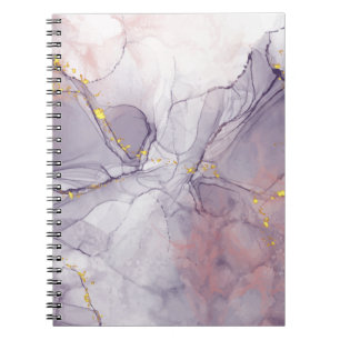 Violet and Gold Marble Notebook